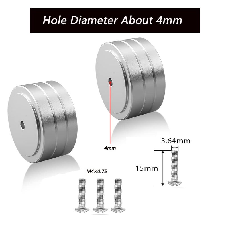 Tertullus 4 Sets High-End HiFi Aluminum Speaker Feet, Shock Base Pad Spikes,40x20mm,Shockproof Stand Pad for HiFi Devices Amplifier Turntable DAC Recorder CD (Silver) - Image 4
